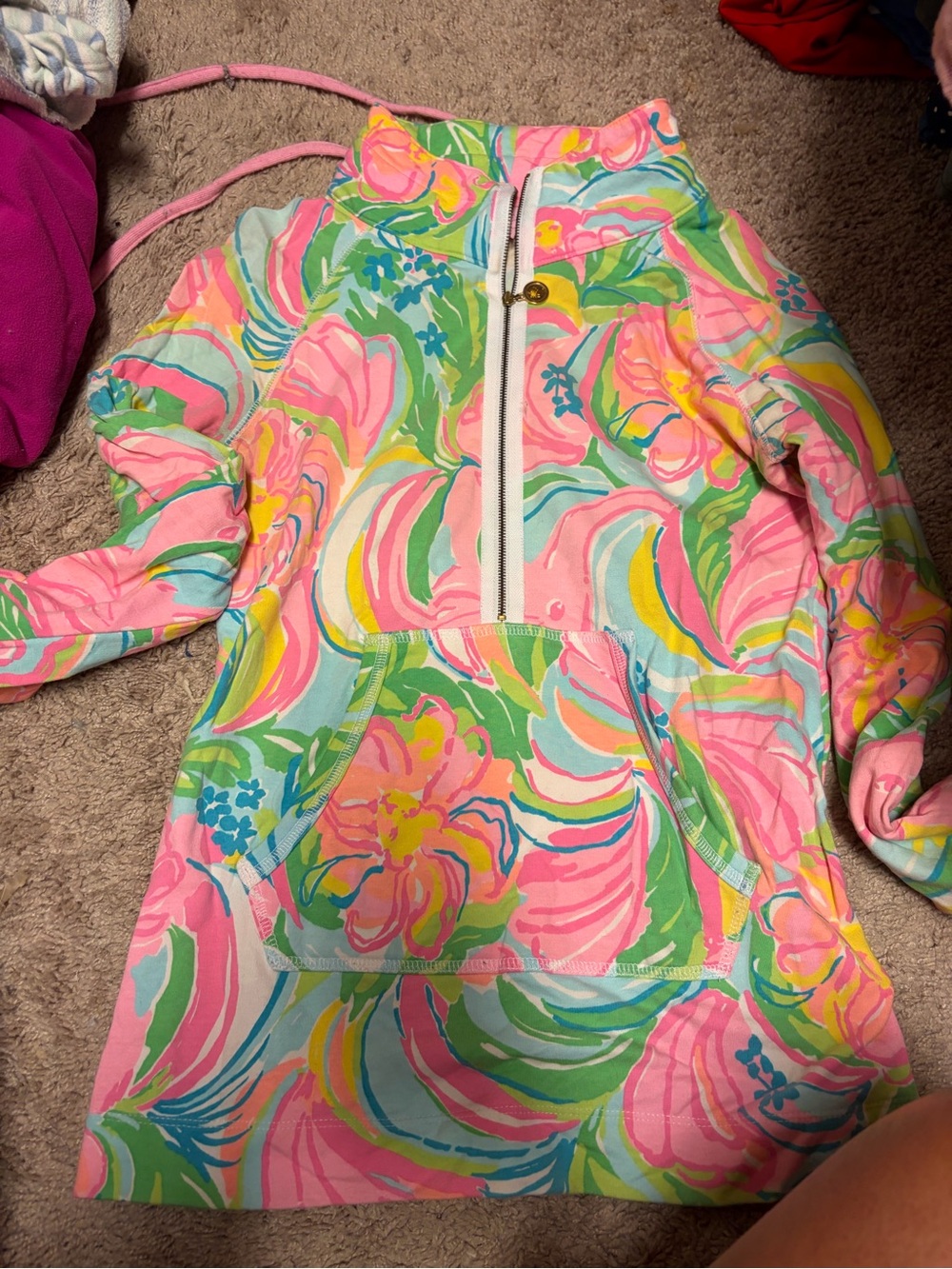 Lilly Pulitzer Bright Floral Pulloverin Pink, Green, Blue